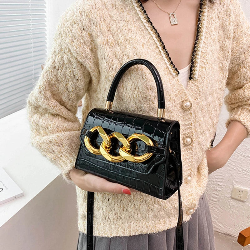 Soft Shoulder Bags Chain Crossbody Bag PU Leather Handbags