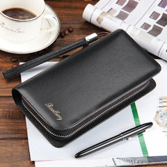 Men Clutch Wallets Large Capacity Double Zipper Mobile Phone Pouch