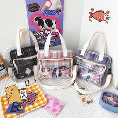 Canvas Shoulder Bag Handbag for Junior High School Girls