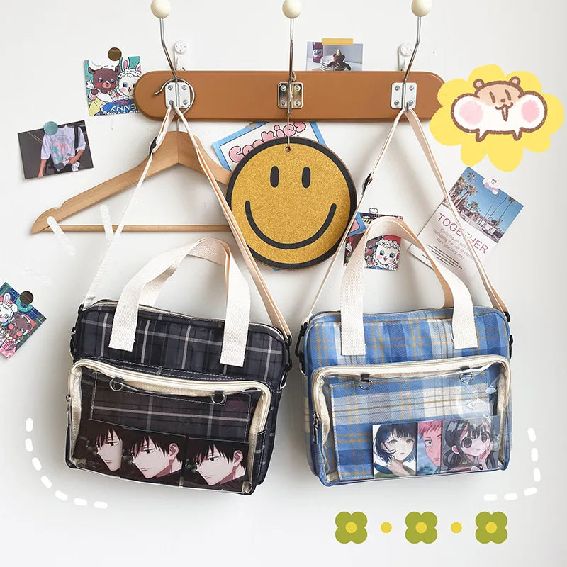 Canvas Shoulder Bag Handbag for Junior High School Girls