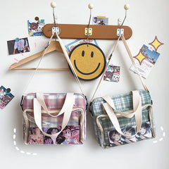 Canvas Shoulder Bag Handbag for Junior High School Girls