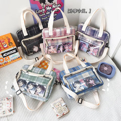 Canvas Shoulder Bag Handbag for Junior High School Girls