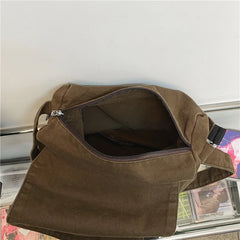 Canvas Tooling Solid Shoulder Bags Unisex Messenger College Crossbody Bags