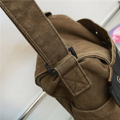 Canvas Tooling Solid Shoulder Bags Unisex Messenger College Crossbody Bags