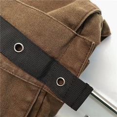 Canvas Tooling Solid Shoulder Bags Unisex Messenger College Crossbody Bags
