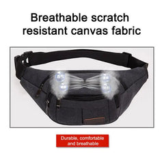 Canvas Waist Bag Vintage Leisure Canvas Bag Running Cycling
