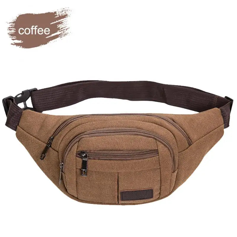 Canvas Waist Bag Vintage Leisure Canvas Bag Running Cycling