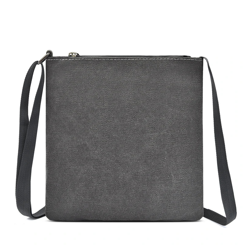 Canvas Women Single Strap Small Shoulder Bags Solid Zipper Cross-body Bags