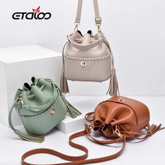 Solid Crossbody Shoulder Bag For Women Hangbag Wallet Femme Bucket Bag