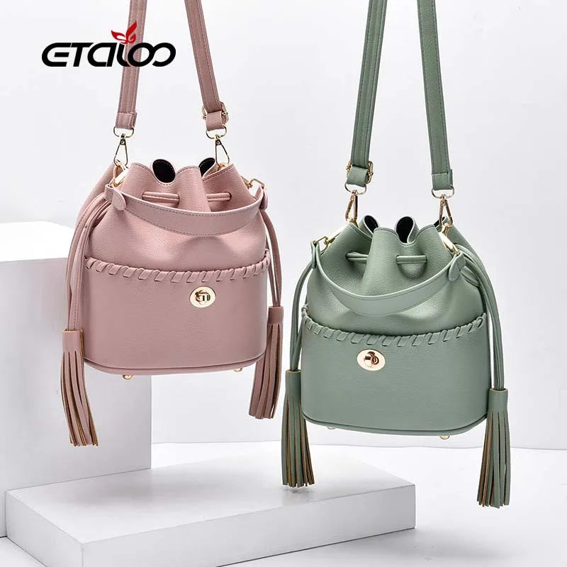 Solid Crossbody Shoulder Bag For Women Hangbag Wallet Femme Bucket Bag