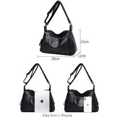 Casual Many Pockets High PU Leather Women Shoulder Bags Handbags Women Crossbody