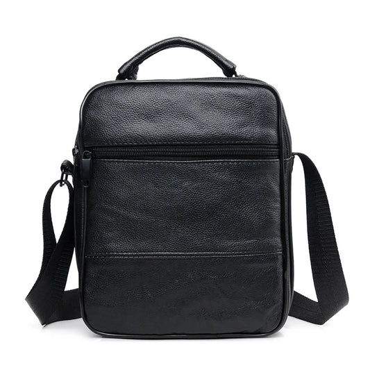 Men's Business Leather Mini Crossbody Bag Cow Skin Single Shoulder Messenger