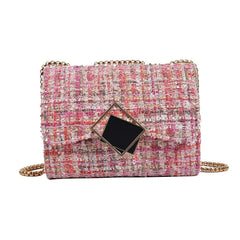 Plaid Wool Women Bags Purses And Handbags Ladies Crossbody Shoulder Bag Female