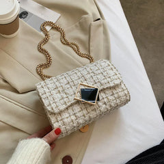 Plaid Wool Women Bags Purses And Handbags Ladies Crossbody Shoulder Bag Female