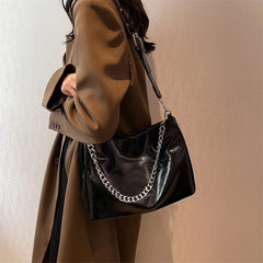 Chain Women Large Capacity Tote Bag Shoulder Bag PU Leather Handbags