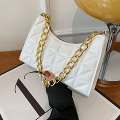 Plaid Pu Leather Women Shoulder Bag Handbags Underarm Bags