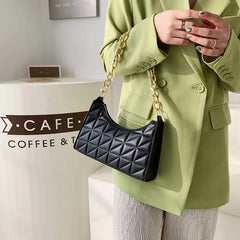 Plaid Pu Leather Women Shoulder Bag Handbags Underarm Bags