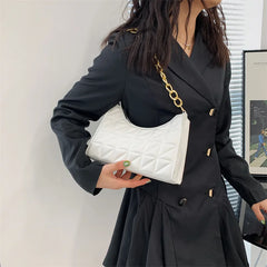 Plaid Pu Leather Women Shoulder Bag Handbags Underarm Bags