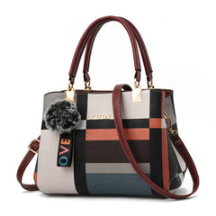 Checkered Women's Shoulder Bag Large Capacity Handbag