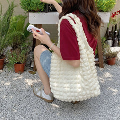Cloud Bubble Flower Women's Shoulder Bag Canvas Handbag