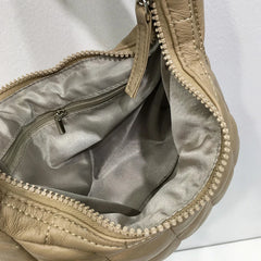 Quilted Check Small Handbag Women's Shoulder Bag with Zipper