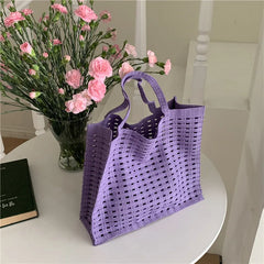 Cotton Thread Knit Women Handbags Ladies Hollow Out Tote Bag