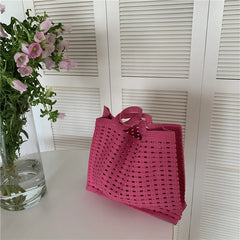 Cotton Thread Knit Women Handbags Ladies Hollow Out Tote Bag