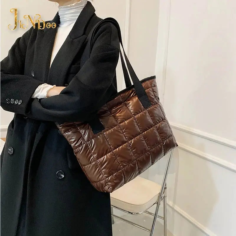 Cotton Tote Handbags Quilted Shoulder Bags For Women Waterproof