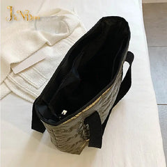 Cotton Tote Handbags Quilted Shoulder Bags For Women Waterproof