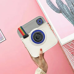Rainbow Camera Bag Women's PU Leather Messenger Crossbody Bag