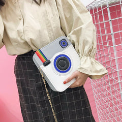 Rainbow Camera Bag Women's PU Leather Messenger Crossbody Bag