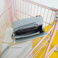 Rainbow Camera Bag Women's PU Leather Messenger Crossbody Bag