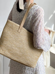 Straw Crossbody Bag Summer Handbag High Capacity Shoulder Bag Female Travel