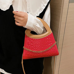 Crossbody Bags Peach Heart Handle Purse Handbag Crocodile Bags for Women