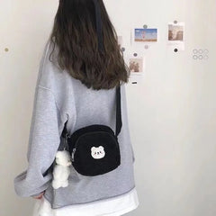 Bear Messenger Bag Women Plush Small Shoulder Bag