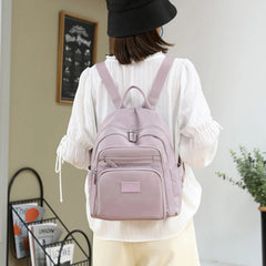 Dark Green Women's Waterproof Nylon Backpack - School Bag for Girls