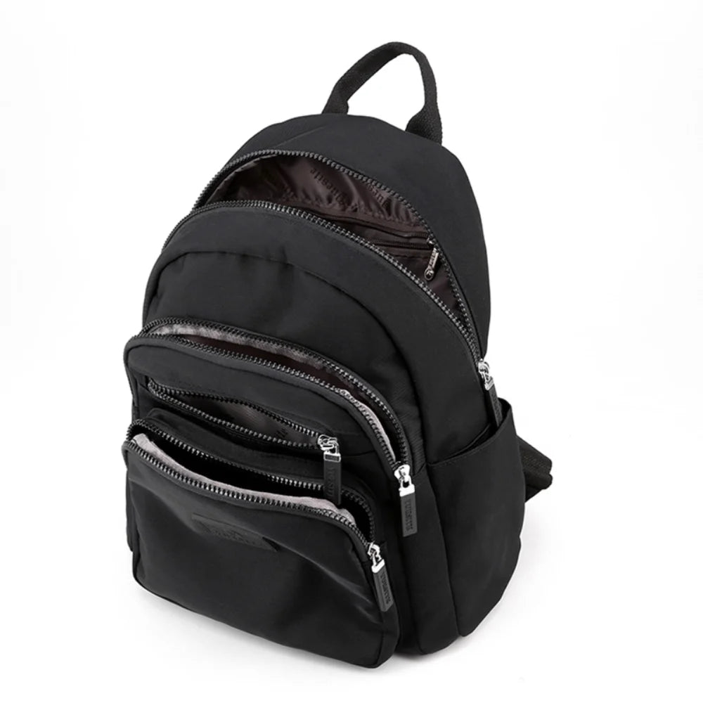 Dark Green Women's Waterproof Nylon Backpack - School Bag for Girls