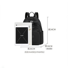 Dark Green Women's Waterproof Nylon Backpack - School Bag for Girls
