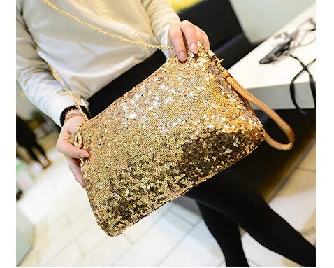 Sparkling Bling Sequins Evening Party Clutch Bag Handbag Women