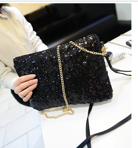 Sparkling Bling Sequins Evening Party Clutch Bag Handbag Women