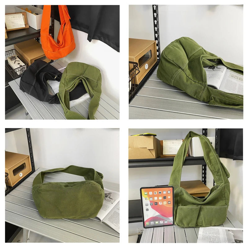 Denim Shoulder Bags For Women Casual Female Handbags Jeans Shoppers Eco Bag