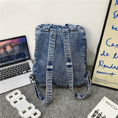 Denim Women Backpack Retro Large Capacity Bagpack