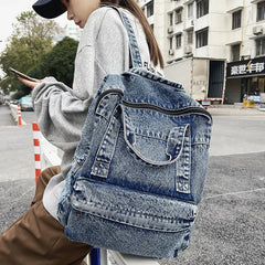 Denim Women Backpack Retro Large Capacity Bagpack