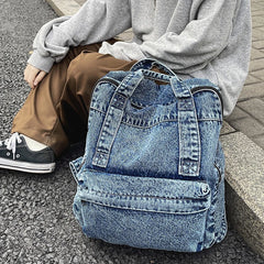 Denim Women Backpack Retro Large Capacity Bagpack