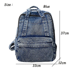 Denim Women Backpack Retro Large Capacity Bagpack