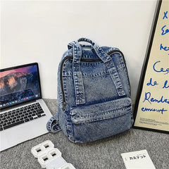 Denim Women Backpack Retro Large Capacity Bagpack