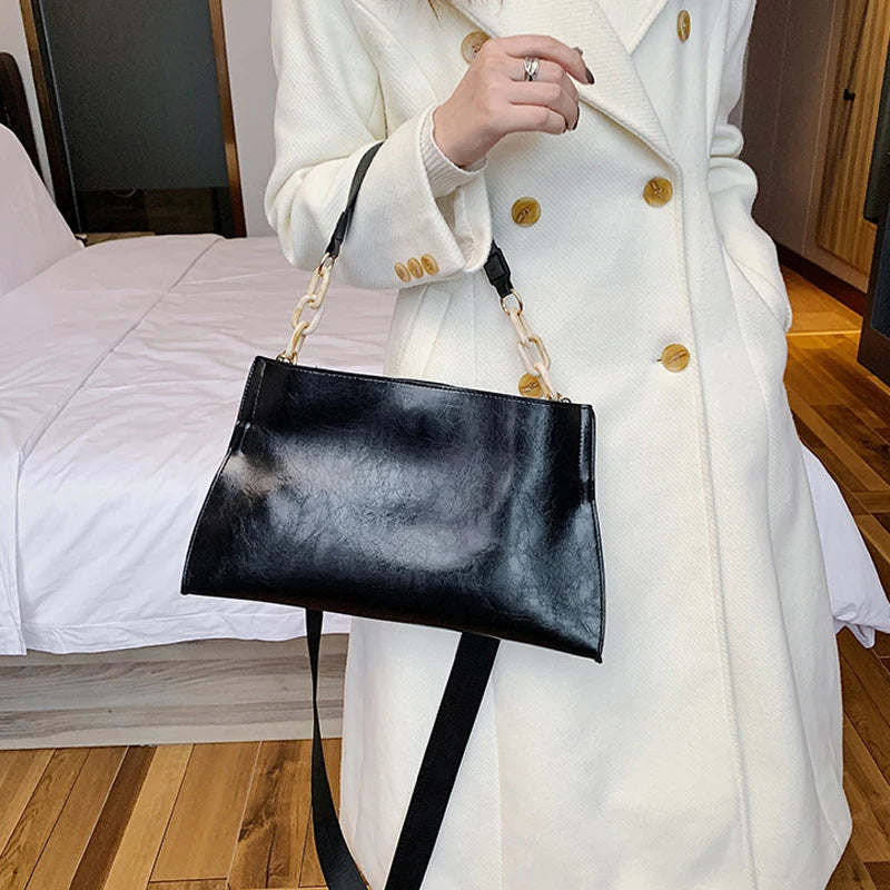 Soft Leather Women Shoulder Bag Crossbody Large Capacity Underarm Bags