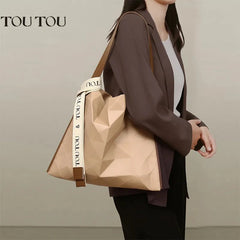 Large Capacity PU Tote Shopping Bag for Women Girls