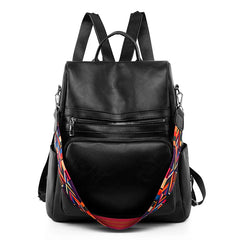 Women High Leather Backpack School Bags for Teenagers Girls Large Capacity