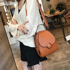 Women Leather Mini Soft Touch Backpack Multi-Function Small Shoulder Bag